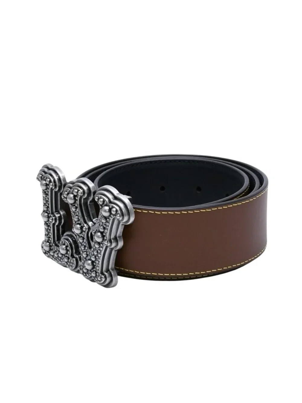 Louis Vuitton Belt LV Reversible Brown Metal Silver